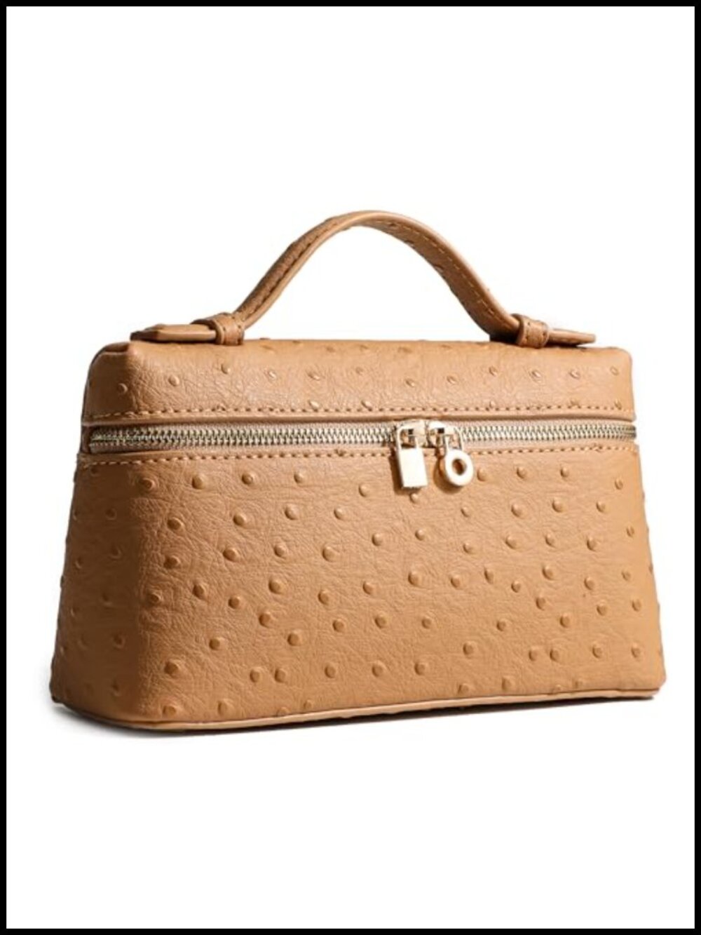 Synthetic Ostrich Leather Crossbody Bag Top-Handle Pouch Purse Shoulder Handbag